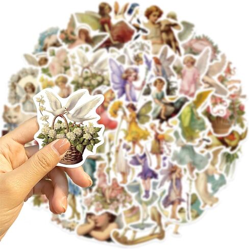 Classic Art Stickers, 50pcs Fairy Painting for Kids Teens, Waterproof Vinyl Decals for Laptop, Water Bottle, Scrapbooking in Kuwait