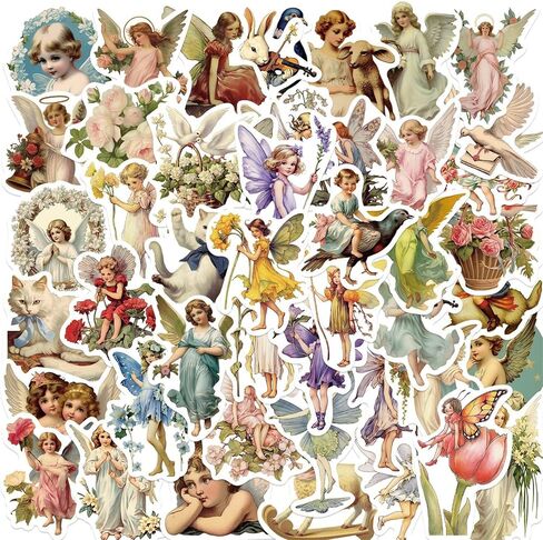 Classic Art Stickers, 50pcs Fairy Painting for Kids Teens, Waterproof Vinyl Decals for Laptop, Water Bottle, Scrapbooking in Kuwait