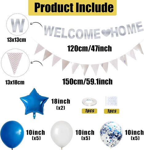 Welcome Home Decorations,Black Red We Missed You So Much Balloons Banners Set,Glitter Banner with Confetti Balloons,Pennant Flag Bunting for Home Family Baby Shower Welcome Back Party Supplies in Saudi Arabia