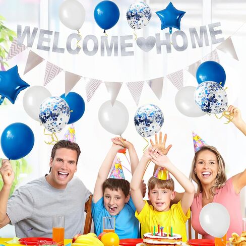 Welcome Home Decorations,Black Red We Missed You So Much Balloons Banners Set,Glitter Banner with Confetti Balloons,Pennant Flag Bunting for Home Family Baby Shower Welcome Back Party Supplies in Saudi Arabia