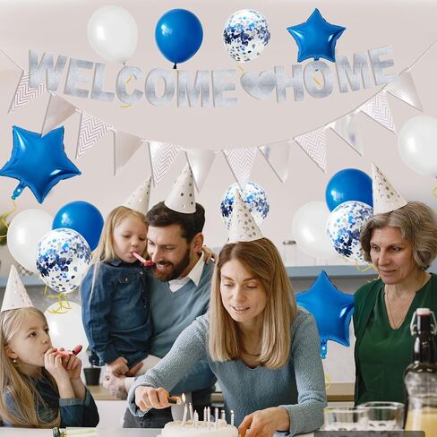 Welcome Home Decorations,Black Red We Missed You So Much Balloons Banners Set,Glitter Banner with Confetti Balloons,Pennant Flag Bunting for Home Family Baby Shower Welcome Back Party Supplies in Saudi Arabia