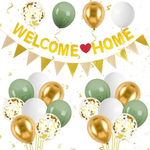 Welcome Home Decorations,Black Red We Missed You So Much Balloons Banners Set,Glitter Banner with Confetti Balloons,Pennant Flag Bunting for Home Family Baby Shower Welcome Back Party Supplies in Saudi Arabia