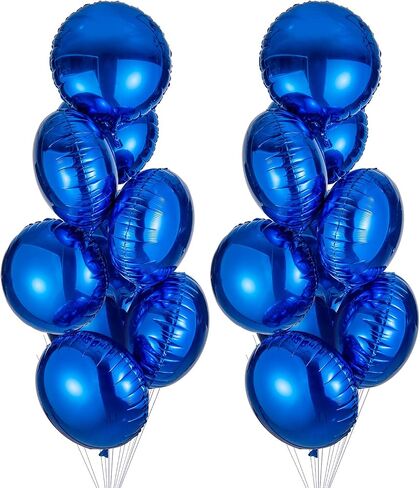 18" Blue Round Shaped Foil Balloons Mylar Helium Balloons for Birthday Party Wedding Baby Shower Decorations, Pack of 20 in Saudi Arabia