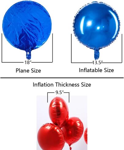 18" Blue Round Shaped Foil Balloons Mylar Helium Balloons for Birthday Party Wedding Baby Shower Decorations, Pack of 20 in Saudi Arabia