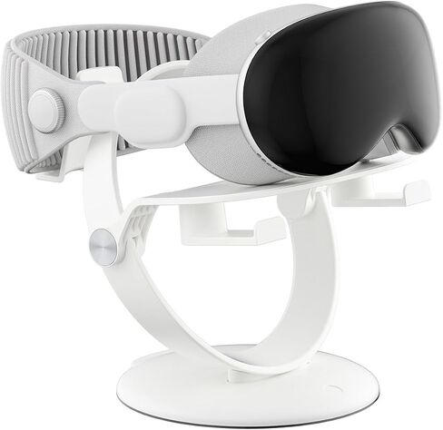 حامل حامل VR متوافق مع Quest 3/Quest 2/Pico 4/Vision Pro/لـ PSVR 2 وما إلى ذلك. قاعدة عرض سماعة رأس ألعاب VR عالمية، قاعدة مستديرة ثابتة، ABS، سهلة التركيب (أبيض) in Kuwait