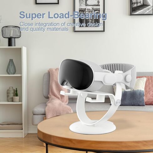 حامل حامل VR متوافق مع Quest 3/Quest 2/Pico 4/Vision Pro/لـ PSVR 2 وما إلى ذلك. قاعدة عرض سماعة رأس ألعاب VR عالمية، قاعدة مستديرة ثابتة، ABS، سهلة التركيب (أبيض) in Kuwait