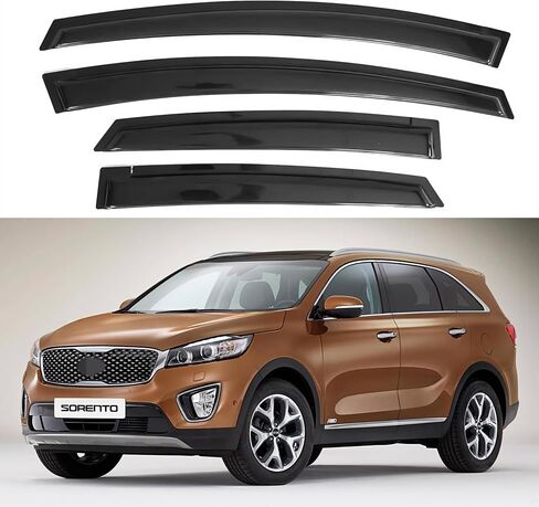 حاجب النافذة متوافق مع Kia Sorento 2011-2015، شريط حماية من المطر على الجانب المتين للغاية من الشمس والرياح والهواء، 2011 2012 2013 2014 2015 in Saudi Arabia