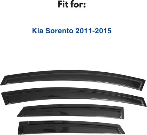 حاجب النافذة متوافق مع Kia Sorento 2011-2015، شريط حماية من المطر على الجانب المتين للغاية من الشمس والرياح والهواء، 2011 2012 2013 2014 2015 in Saudi Arabia