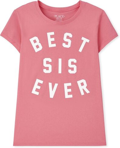 The Children's Place girls Big Sis Graphic Short Sleeve Tee in Saudi Arabia