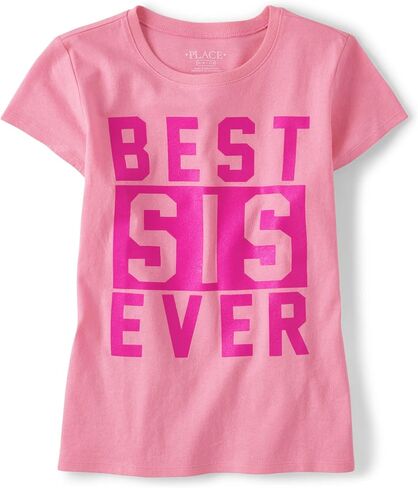 The Children's Place girls Big Sis Graphic Short Sleeve Tee in Saudi Arabia