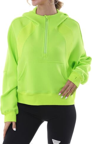 MAGICMK Womens Pullover Sweatshirts Zipper Up Hoodie Fall Winter Cropped Long Sleeve Outfits Oversize Top in Saudi Arabia