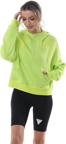 MAGICMK Womens Pullover Sweatshirts Zipper Up Hoodie Fall Winter Cropped Long Sleeve Outfits Oversize Top in Saudi Arabia