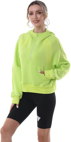 MAGICMK Womens Pullover Sweatshirts Zipper Up Hoodie Fall Winter Cropped Long Sleeve Outfits Oversize Top in Saudi Arabia