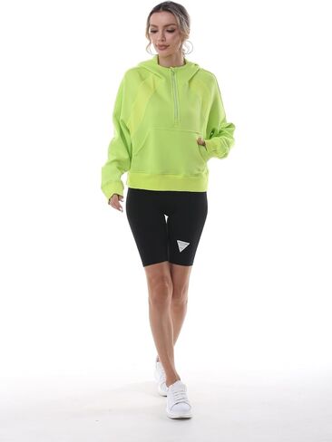 MAGICMK Womens Pullover Sweatshirts Zipper Up Hoodie Fall Winter Cropped Long Sleeve Outfits Oversize Top in Saudi Arabia
