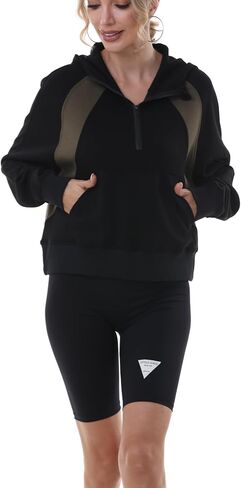 MAGICMK Womens Pullover Sweatshirts Zipper Up Hoodie Fall Winter Cropped Long Sleeve Outfits Oversize Top in Saudi Arabia