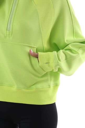 MAGICMK Womens Pullover Sweatshirts Zipper Up Hoodie Fall Winter Cropped Long Sleeve Outfits Oversize Top in Saudi Arabia