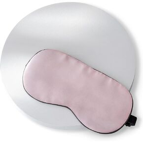 SLEEP & GLOW Silk Sleep Eye Mask Luxury Mulberry 22 Momme 100% Natural Triple Silk Blindfold with Adjustable Strap for Comfortable Sleeping & Face Skin Care (Black)