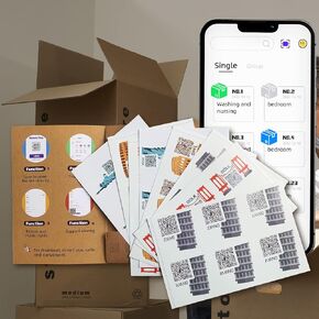 QR Code Labels for Storage, Organization, Moving - 50 Unique Scannable QR Code Stickers (Transparent Color, No App Needed)