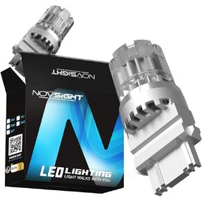 NOVSIGHT 2023 Upgrade 3157 LED Bulb, 3157 3156 Turn Signal Bulb, Amber Yellow 300% Extremely Bright 3047 3057 Tail Light Bulbs, 3056 3356 4156 LED Bulbs for Turn Signal Lights, Pack of 2
