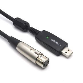 HOSONGIN USB ذكر إلى XLR أنثى Mic Link Converter كابل استوديو كابل الصوت موصل محول أسلاك للميكروفونات أو التسجيل، كابل ميكروفون USB -10 أقدام