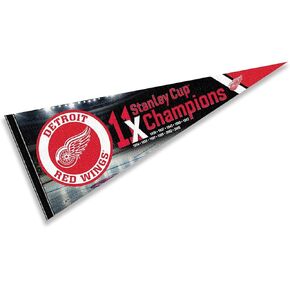Detroit Red Wings 11 Time Cup Champions Pennant Banner Flag