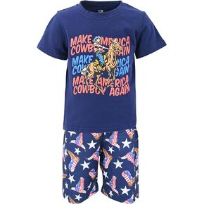 Unique Baby Boys Shark Merica 4th of July Patriotic Short Set