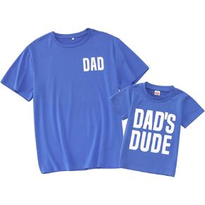 KEKEMI Daddy and Me Shirt Daddy's Girl Graphic T-Shirt Toddler Boy Little Man Dad's Dude Tops Father's Day Matching Outfits