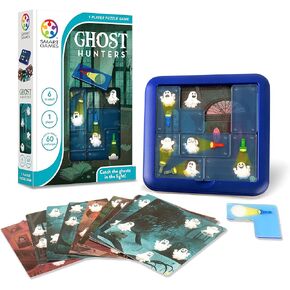 SmartGames Ghost Hunters Travel Game for Kids and Adults, a Spooky, STEM Focused Cognitive Skill-Building Brain Game - Brain Teaser for Ages 6 & Up, 60 Challenges
