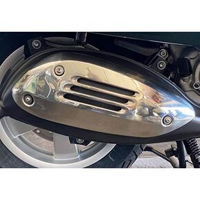 Vespa Genuine OEM Exhaust Heat Shield for Vespa GTS, Vespa GTS Super, Vespa GTV - 300cc, 1A011990(Chrome)