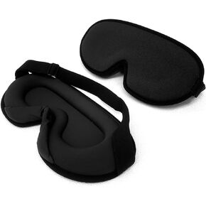 Glory 3D Sleep Eye Mask, Black Color, Silky Touch with Soft Foam, Comfortable with Adjustable Strap