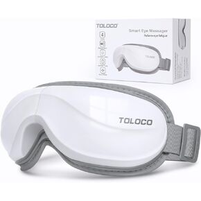 TOLOCO Eye Massager with Heat, Father Day Gifts, Heated Eye Mask with Bluetooth Music for Migraines, Face Massager for Relax and Improve Sleep, Reduce Eye Strain, Gifts for Birthday