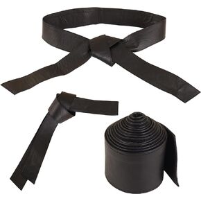Woman's Obi Sash Tie Plus Size Waist Band Wide Solid Color Genuine Leather Belt