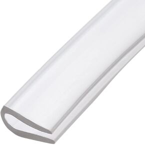 METALLIXITY Edge Trims (1M/3.28Feet) 1Pcs, PVC U-Seal Fits 0.5-2mm Edge Seal Strip - for Home Door Window Seals, Transparent