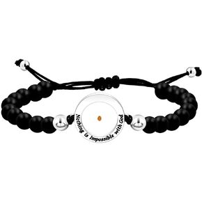 Inspirational Religious Natural Stone Faith Bracelet for Women Girls Engraved Nothing is Impossible with Gold Encouragement Bracelets Y3548