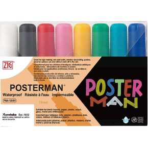 Zig 15-Millimeter Posterman Tip Markers, Multicolor, 8-Pack