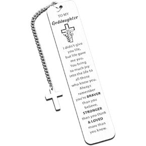 Goddaughter Gifts from Godmother Godfather Goddaughter Bookmark, Baptism First Communion Gifts Birthday Gifts for Goddaughter Girls