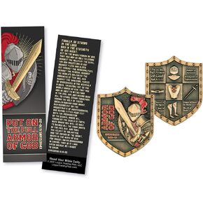 Full Armor of God Bible Bookmarks, Pack of 25 Templar Knight Christian Bible Verse Bookmarkers for Bible Study & Sunday School, Mighty Warrior Faith & Prayer Scripture Card Gifts for Men & Women