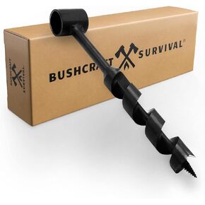 Scotch Eye Auger | Manual Drill Bit and Hand Wood Auger for Camping Shelter Building | Heavy Duty Steel Settler's Wrench Bushcraft Tool & Bushcrafting Gear