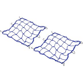 PATIKIL Reflective Bungee Cargo Net, 2 Pack Motorcycle Luggage Straps with 6 Hooks for Bicycle Motorcycle, 15.7" x 15.7", Red in Kuwait