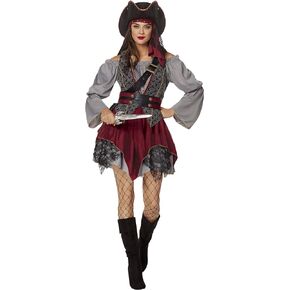 Spirit Halloween Adult Castaway Cutie Pirate Costume - The Signature Collection | Pirate Cosplay | Classic Halloween