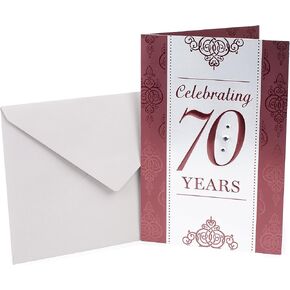 Hallmark 70th Birthday Greeting Card (Scrollwork Pattern)