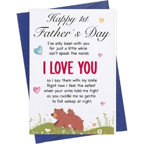 D4DREAM Funny First Fathers Day Card Happy 1st Father's Day Card for Dad from Baby Daughter Son Fathers Day Gift Card Fathers Day Greeting Card with Envelope for New Dad First Time Dad Daddy Husband in Saudi Arabia