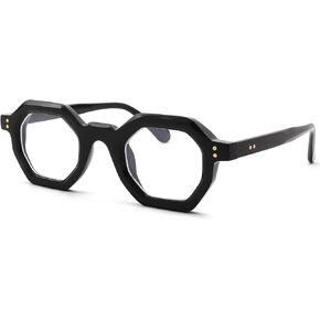 NULOOQ Blue Light Glasses for Women – Men Trendy Retro Small Polygonal Computer Eyeglasses Non-prescription Glasses