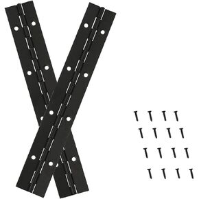 2PCS Heavy Duty Piano Hinge,8-Inch 304 Black Continuous & Piano Hinges,0.05" Thickness,1.2" Open Width, Ideal for Folding Cabinet Doors, Black Stainless Furniture Hinges Includes 96pcs Screws