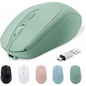 Bluetooth Wireless Mouse Rechargeable USB C for MacBook Pro/Air/Computer/Laptop, Wireless Type C Silent Mouse for Mac OS/PC/Tablet/Chromebook/Windows