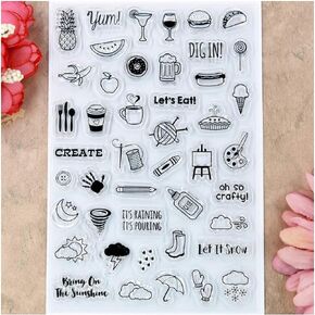Kwan Crafts Life Icons Clear Stamps for Card Making Decoration and DIY Scrapbooking
