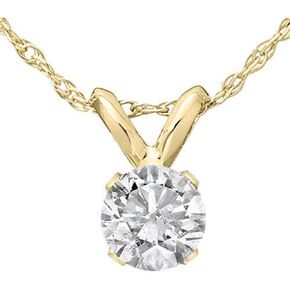P3 POMPEII3 3/4ct Diamond Round Solitaire Necklace 14K Yellow Gold Pendant Lab Grown