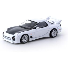 RX-7 (FD3S) A-Spec RHD (Right Hand Drive) Chaste White with Carbon Hood Global64 Series 1/64 Diecast Model Car by Tarmac Works T64G-012-WH