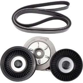 TRQ Drive Belt Component Kit Compatible with 00-07 Dodge Dakota 00-03 Durango 02-07 Ram 1500