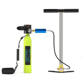 C300plus B Set Mini Scuba Diving Gear معدات الغوص المحمولة القابلة للنفخ اسطوانة الغوص 12-15 دقيقة تحت الماء للنسخ الاحتياطي في حالات الطوارئ مع ترقية محول إعادة تعبئة خزان الغوص in Kuwait